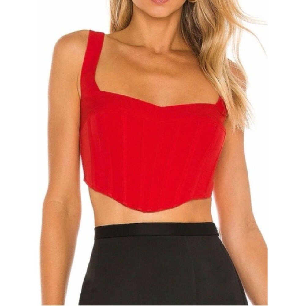 Bardot Mini Red Structured Corset Bustier Top sz 4